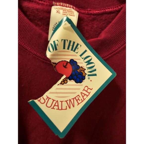 Vtg Fruit Of The Loom Casual Wear Made In USA NOS With Tag Ladies XL Burgundy - Picture 3 of 16